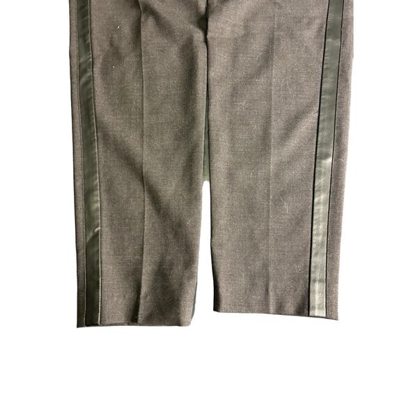 Vince Black Wool Faux Leather Piped Trouser Pants Skinny Womens 0 - Picture 6 of 14